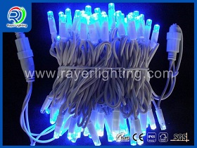blue led string light white wire